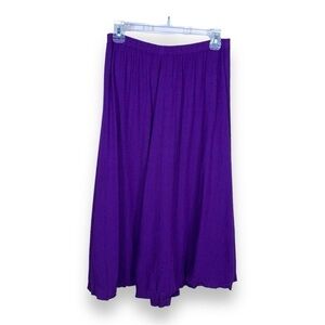 VINTAGE FOLIO BY FIRE ISLANDER PURPLE FLAX BLEND A LINE SKIRT RETRO